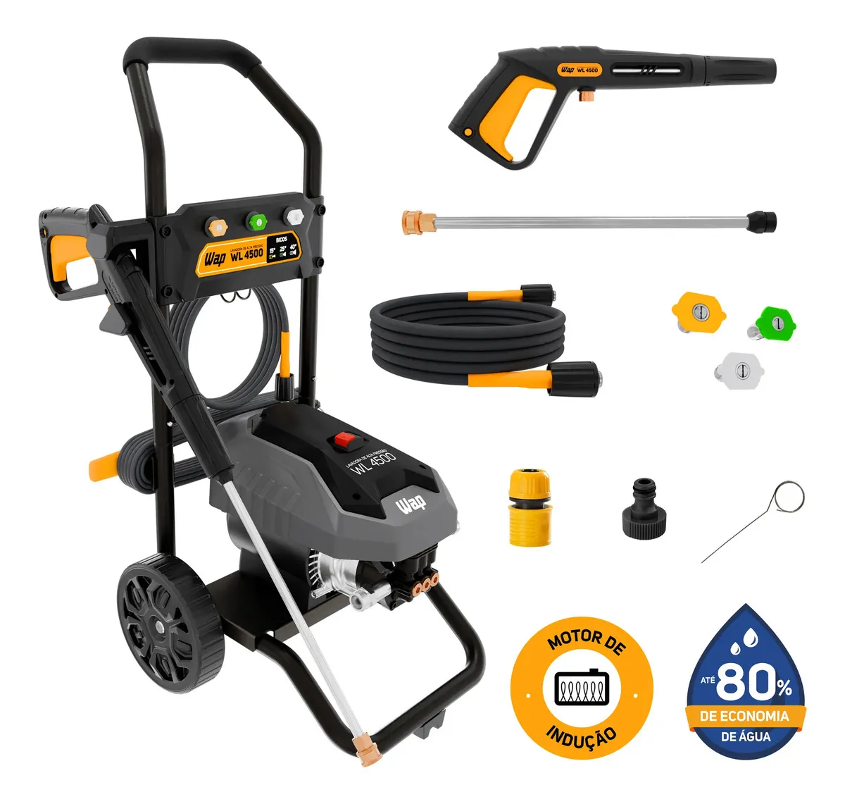 Lavadora de Alta Pressão WAP WL 4500 Profissional 1500w 1650psi 420l/h Motor de Indução 127V - Bivolt 110V/220V