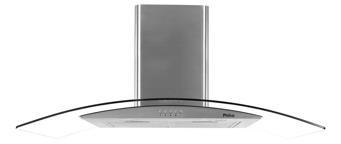 Exaustor Depurador de Cozinha Philco Glass PCO90G aço inoxidável de parede 90cm x 35.3cm x 50cm prateado - Bivolt 110V/220V
